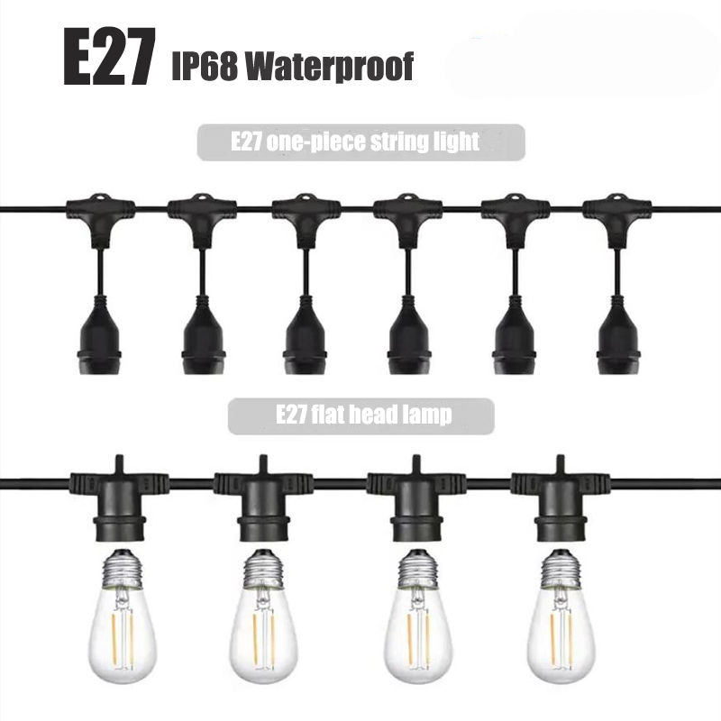 Outdoor Power Strip Weatherproof - Pemegang lampu kepala berulir, luar ruangan
