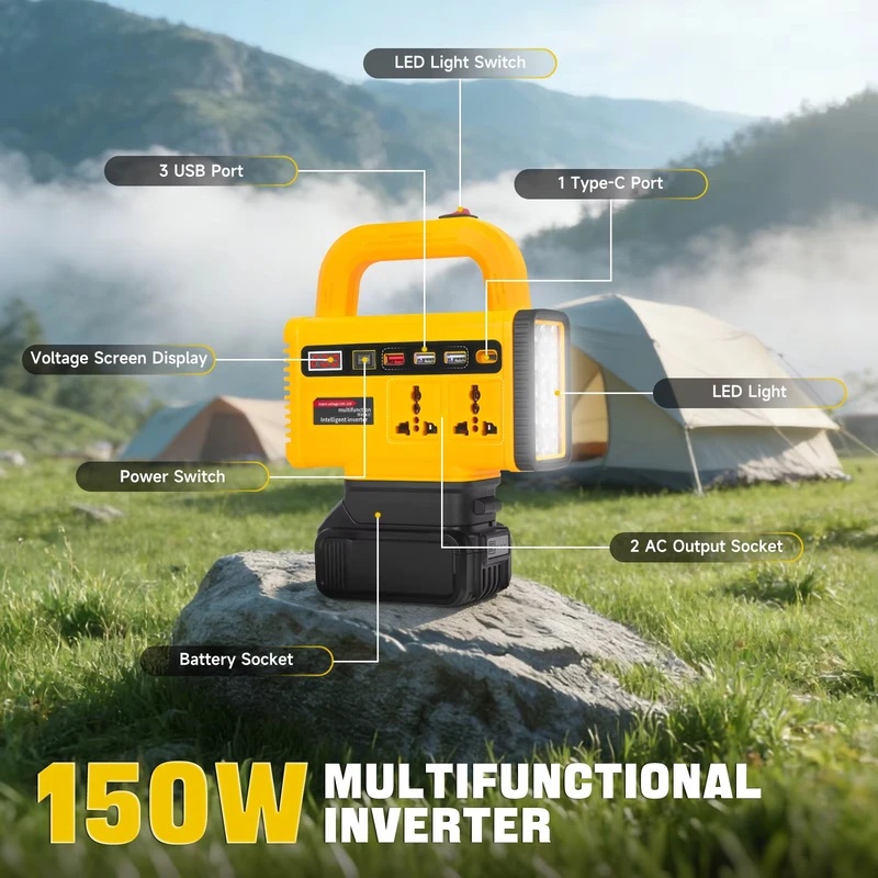 Inverter Daya 150W, Konverter  - Outdoor Power Adapter Usb C ulasan dan harga