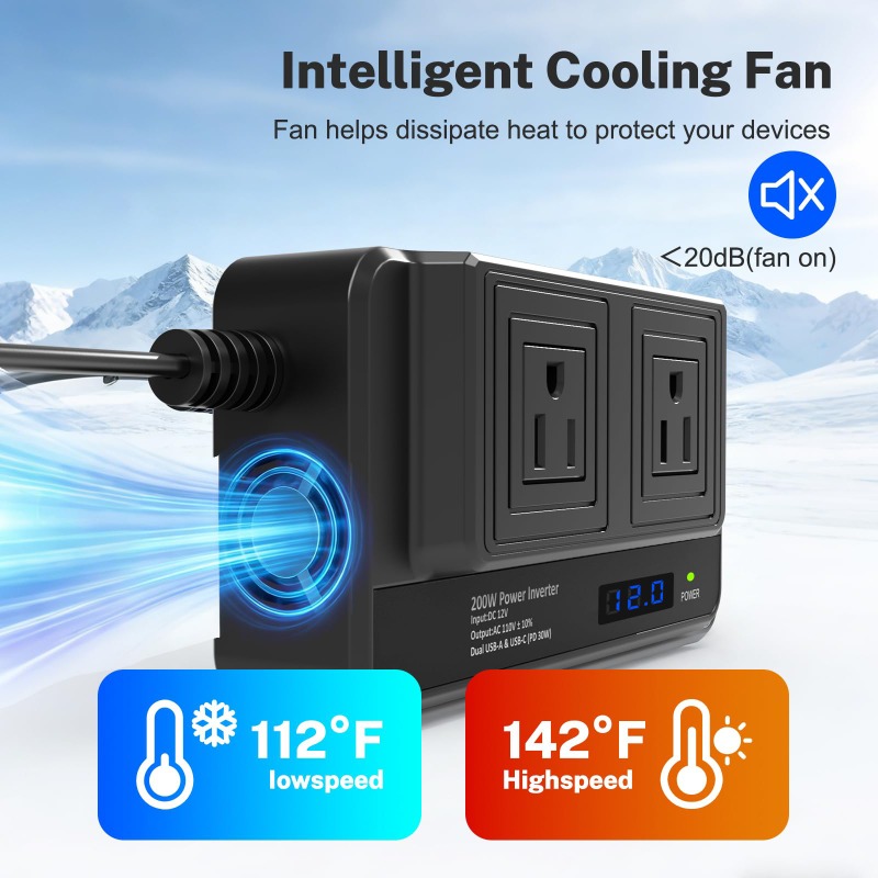 Inverter Mobil 200W, Adaptor S - Outdoor Power Adapter Usb C ulasan dan harga