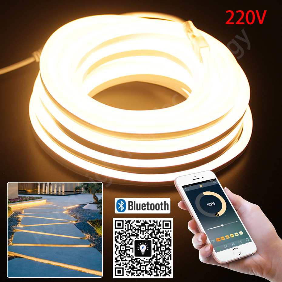 Strip Neon LED 220V 2835 120 L - Outdoor Power Strip Weatherproof ulasan dan harga